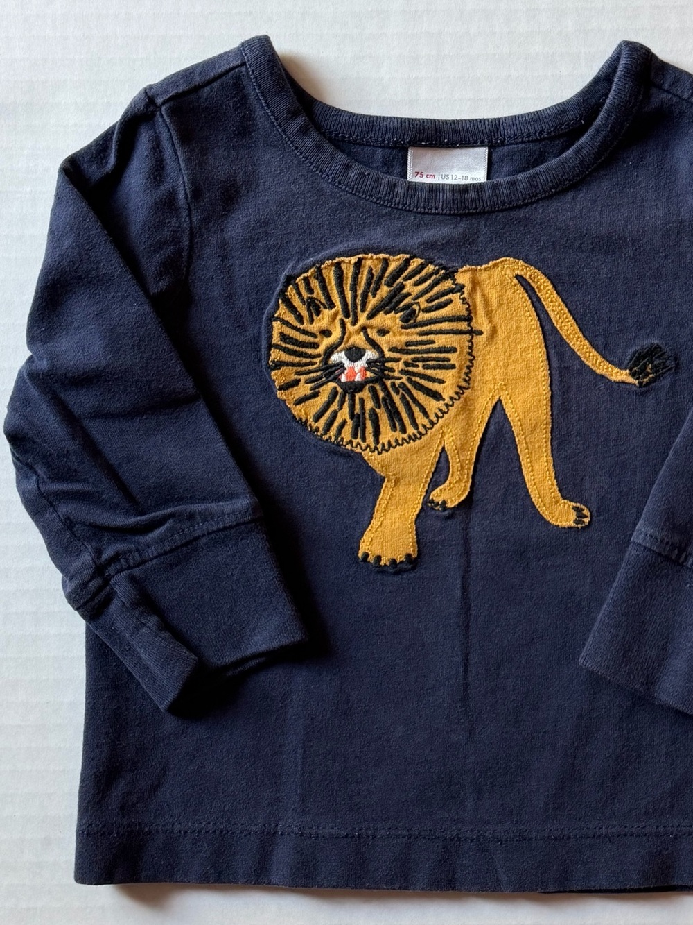 Hanna Andersson Lion Appliqué Long Sleeve Shirt 12-18M 75